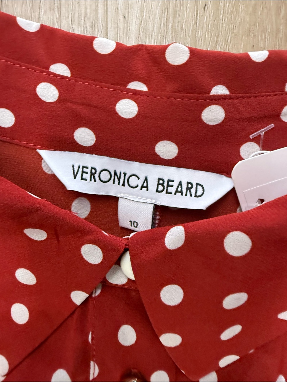 NEW VERONICA BEARD Lex Polka-Dot Dress Sz 10 - Picture 4 of 4